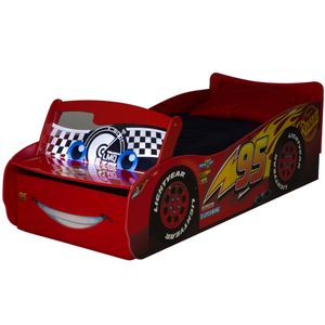 Worlds Appart Kleinkinderbett für Jungs im Design von Lightning McQueen aus Disney Cars, mit Stauraum und beleuchteter Windschutzscheibe, 452CAA