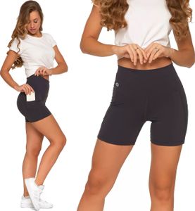 Moraj Damen kurze Fit Leggings Radlerhose Shorts High Waist Sportleggings mit Taschen 2800-004, Graphit, 2XL