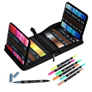 120 Farben Dual Brush Pen Aquarell Doppel-Filzstift, Pinsel und feine Spitzen, Kunstmarker-Set, für Zeichnen Schreiben