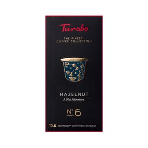 Kávové kapsuly, TURABO, lieskový orech, 10 kapsúl kompatibilných s Nespresso, 54 g