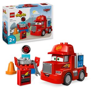 LEGO DUPLO | Disney and Pixar’s Cars Mack Truck beim Rennen, Auto-Set mit LKW-Spielzeug für Kleinkinder ab 2 Jahren, Geschenk für 2-Jährige, die den roten Abschleppwagen aus dem Film lieben 10417