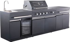 Buschbeck Outdoorküche 'King Range' schwarz 282 x 58 x H112 cm, Individueller Aufbau