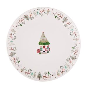 Talíř Ø 20 cm PORCELAIN Vánoční talíř na jídlo FLAT Dinner Plate Vánoční dekorace