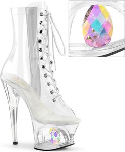 MOON-1021C-DIA Damen Booties von Pleaser, Transparent EU 35, US 5