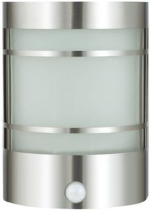 Edelstahl Wandlampe mit Bewegungsmelder, Höhe 19 cm