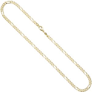 4,4mm Figarokette Kette Halskette Collier aus 585 Gold Gelbgold 50cm Goldkette