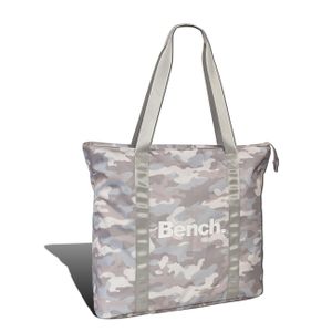 Bench sportliche Shopper Bag Umhängetasche Schultertasche hellgrau/weiß Twill Nylon 43x40x14 D2OTI305J