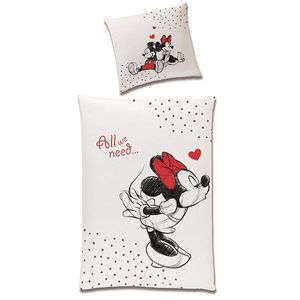 Partnerbettwäsche Mickey & Minnie Mouse 135x200 80x80 cm aus 100% Baumwolle