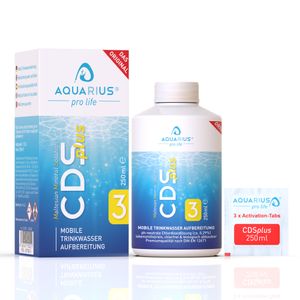 AQUARIUS pro life ® - CDSplus 250 ml - patentierte Chlordioxid Lösung I CDL Tropfen I Chlorine Dioxide Solution I auf Wunsch aktivierbar I Das Original