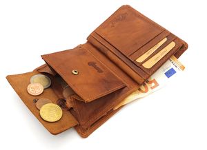 McLean echt Leder Geldbörse Portemonnaie Geldbeutel RFID NFC Schutz Blocker antik braun