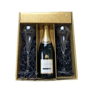 Geschenkbox Champagner Heidsieck - Gold -1 Gold Top - 2 Champagnergläser CHEF & SOMMELIER