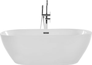 BELIANI Wanna wolnostojąca biała akrylowa 170 x 80 cm system przelewowy owalna retro