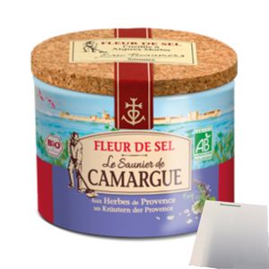 La Saunier de Camargue Fleur de Sel Kräuter der Provence(125g Dose) + usy Block