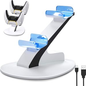Dual USB TypC PS5 Ladestation Controller,mit 2-Stunden-Schnelllade+LED-Ladestatusanzeige,PS5 Controller Ladegerät Charger Zubehör,DualSense Controller