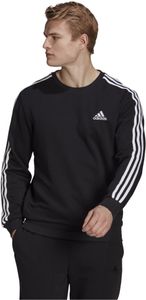 adidas Herren Mens Essentials French Terry 3-Streifen Sweatshirt schwarz weiss, Größe:XXL