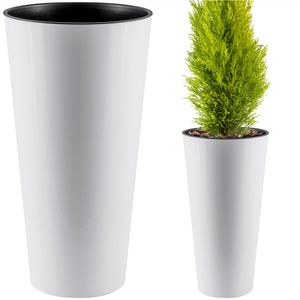 Prosperplast®, Doniczka, DTUS250S-S449, Biały, Wkład nawadniający Osłonka