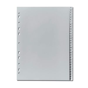Herlitz plastové indexy 1-31 DIN A4 31 kusů šedé barvy