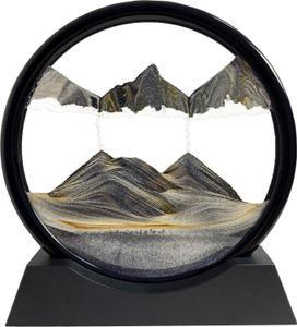 Sandbilder zum Drehen, 3D Dynamisches Sandbild, Fließende Sandmalerei für Büro Desktop, 7 Zoll, Schwarz Sandbilder zum Drehen, 3D Dynamisches Sandbild, Fließende Sandmalerei für Büro Desktop, 7 Zoll, Schwarz