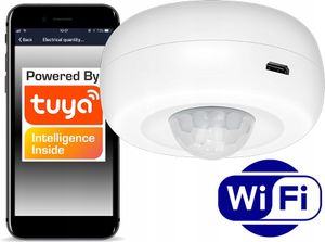 Czujnik detektor ruchu i światła PIR LUX WiFi TUYA