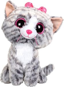 TY Beanie Boos Kiki maskot - šedá kočka, 15 cm