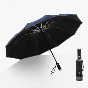 LED deštník do každého počasí, dvouúčelový, žebra z hliníkové slitiny odolné proti korozi, automatické otevírání a zavírání, tmavě modrý
