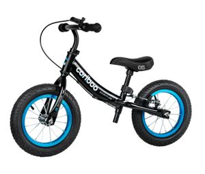 Detské odrážadlo MOVINO Cariboo ADVENTURE s brzdou, nafukovacie kolesá 12'', čierno-modré