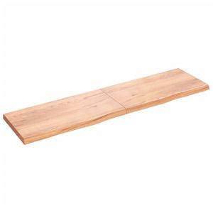 vidaXL Waschtischplatte Hellbraun 200x50x(2-6) cm Massivholz Behandelt