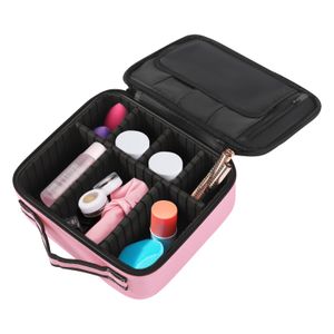 Kosmetická taška Cestovní kosmetická taška Kosmetický kufřík s přihrádkami Přenosná růžová