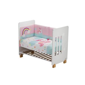 Interbaby - Set 2 Stk. Kinderbett (Steppdecke + Nestchen) - Mod. Einhorn - Rosa