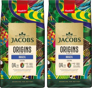 JACOBS Kaffeebohnen Origins Brazil geröste ganze Bohne 2x 1 kg Bohnenkaffee
