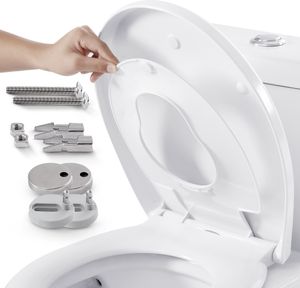 AREBOS WC sedadlo s mäkkým zatváraním | 2v1 WC poklop s mäkkým zatváraním detského sedadla | (max. zaťaženie 150 kg) | WC sedadlo s WC poklopom