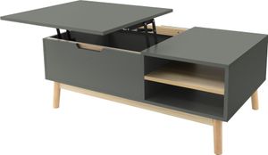 ML-Design konferenční stolek 100x40 cm zelený-příroda, stolek do obývacího pokoje s výškově nastavitelnou deskou stolu