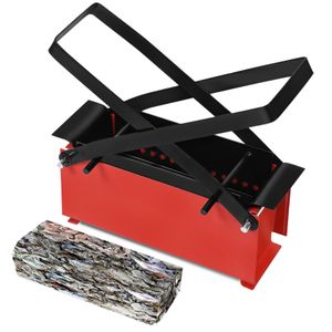 LZQ Papierbrikettpresse Papierpresse Brikettpresse DIY Brikett drücken Briquette Makers für Heizung Feuer Herd Home Tool aus Eisen für Heizkamin 26x9.5x13cm Rot
