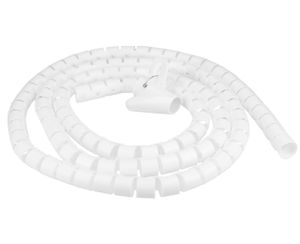 mumbi Kabelspirale, flexibler Kabelschlauch, universal Kabelkanal, 2,5m - Ø 25mm, in Weiss