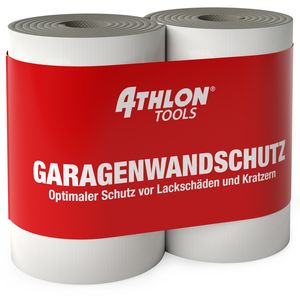 ATHLON TOOLS 2x FlexProtect Garagen-Wandschutz, Klimaneutral,  je 2 m lang, Extra Dicker Auto-Türkantenschutz, Selbstklebend, Wasserabweisend (grau)