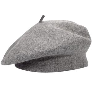 Dámský baret klasický francouzský klobouk Vlněný baret čepice Vintage - GRAY MALANGE
