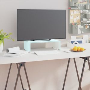 vidaXL TV-Tisch/Bildschirmerhöhung Glas Weiß 40x25x11 cm