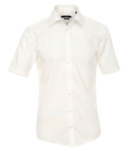 Venti - Modern Fit - Bügelfreies Herren Kurzarm Hemd mit Kent Kragen (001620), Größe:38, Farbe:Creme (002)
