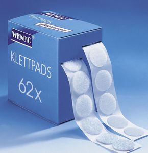 1 Pack = 62 Stück weiß Klettpads Klettpunkte Selbstklebend Klettband rund 1 Pack = 62 Stück weiß Klettpads Klettpunkte Selbstklebend Klettband rund