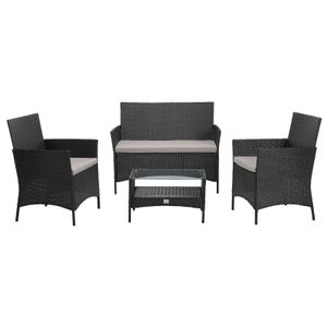 SVITA Rattan Set BROOKLYN 2020 in schwarz Gartenmöbel Terrasse Balkon SVITA Rattan Set BROOKLYN 2020 in schwarz Gartenmöbel Terrasse Balkon