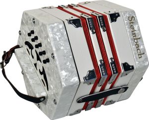 Steinbach Concertina in weiss 2 x 10 Diskantknöpfe (20 Diatonische ...