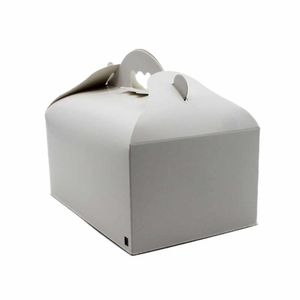 25 Stück Konditorbox mit Griff, weiß, 20x13x9cm, M | Kuchenkarton, Tortenkarton