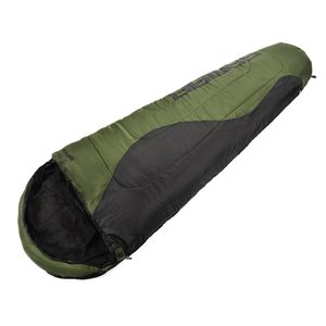 Meteor Samar  Schlafsack, Mumienschlafsack 210cm x 75/50cm  - Outdoor schlafsack – Camping, Reise, Festival – von 9°C bis -10°C mit Kompressionsbeutel (grün rechts)