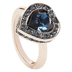 Guess Damen Ring Coins of Love Heart Stone Pave Gold-Plated rosegold UBR28510-56