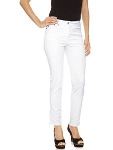 Linea Tesini Damen Designer-Push-Up-Jeans, weiß, Größe:25 (50)