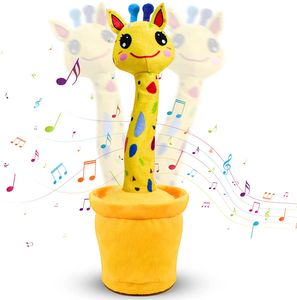Giraffe Elektronisches Plüschtiere Tanzendes und Singender Kaktus Plüsch-Puppe mit Licht, sprechendes Plüsch Spielzeug Geschenke, Batteriebetrieben