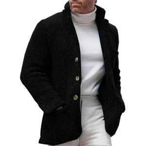 Herren Single Breace Outwear Strickjacken Winter Mit Taschen Cardigans Regulärer Oberteile  Schwarz,Größe:L