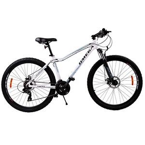 OMEGA BIKES Camille 27.5 Zoll Mountainbike für Damen geeignet ab 175 cm, Scheibenbremse, Shimano 21 Gang-Schaltung, Gabel-Federung (Weiß)