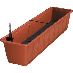 Geli Balkonkasten AQUA GREEN Terracotta  80 cm mit Bewässerungssystem - Kunststoff
