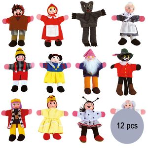 Hochwertige Märchen Fingerpuppen 12 Stück für Kasperletheater 13 cm für Kinder Spielzeug